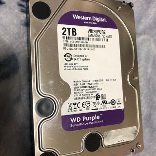 中古 WD Purple WD20PURZ 2TB HDD(PCパーツ)