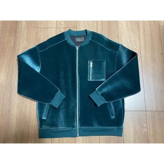 ザラ(ZARA)の美品 ZARA ベロアジャケット L グリーン(ブルゾン)