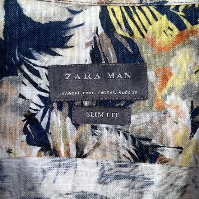 ZARA(ザラ)の【美品】ザラ/ZARA 花柄シャツ　コットンリネン　綿麻生地　フラワーパターン メンズのトップス(シャツ)の商品写真