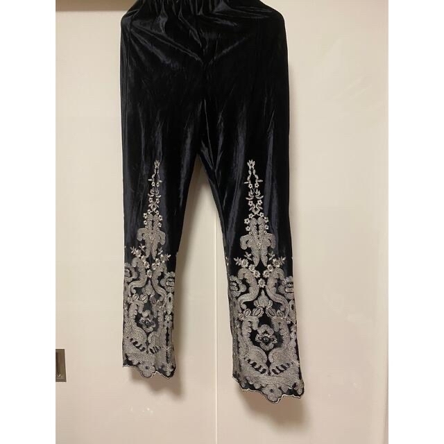 Ameri UND FLOWER EMBROIDERY VELOUR PANTS ritus.com.br