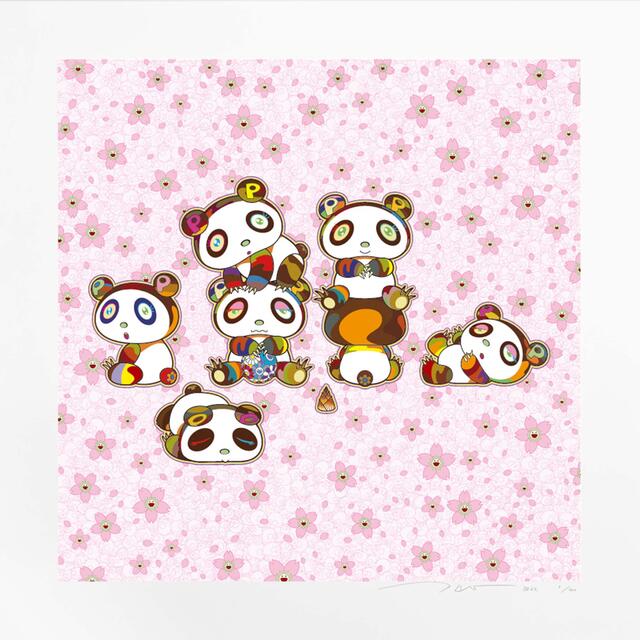 新しい 赤ちゃんパンダが群れてます！わーい！村上隆　シルクスクリーン　カイカイキキ 版画