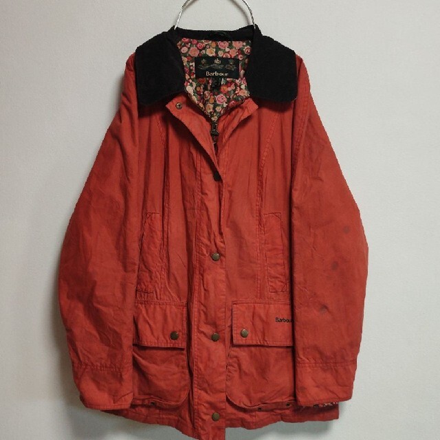 Barbour メンズBEDALEワックスジャケット 赤 チェック