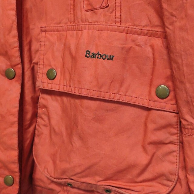 Barbour(バーブァー)のバブアー オイルドジャケット ビデイル 襟コーデュロイ 赤 レッド メンズのジャケット/アウター(ミリタリージャケット)の商品写真