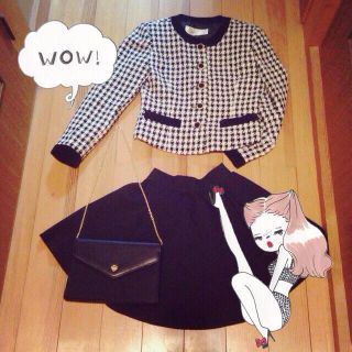 千鳥格子ジャケット♡(ノーカラージャケット)