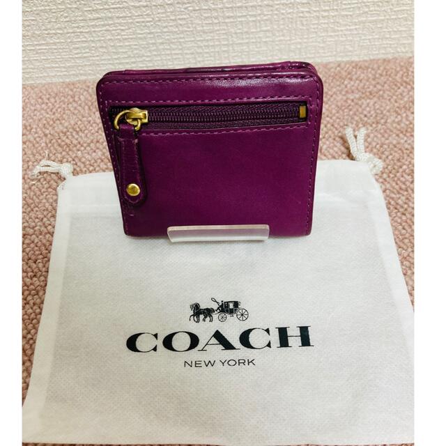 COACH(コーチ)の美品☆COACHコーチ☆   ミニ財布　2つ折り　袋付き レディースのファッション小物(財布)の商品写真