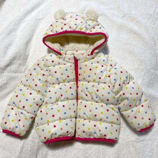 ベビーギャップ(babyGAP)のGAP baby アウター ダウン 90 ドット 美品 ☆(ジャケット/上着)