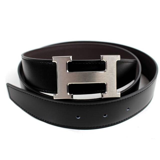 60%OFF】 Hermes - 新品同様 リバ ブラック×ブラウン×シルバー金具
