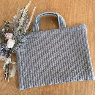 イブル レッスンバッグ＊グレー＊ヌビキルト＊ハンドメイド(バッグ)