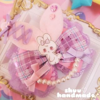 コメント制♡handmade♡編み上げうさ耳♡バレッタ♡うさぎちゃん | www ...