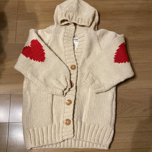 MILKFED.(ミルクフェド)の未使用　MILKFED. HEART ELBOW KNIT CARDIGAN レディースのトップス(カーディガン)の商品写真