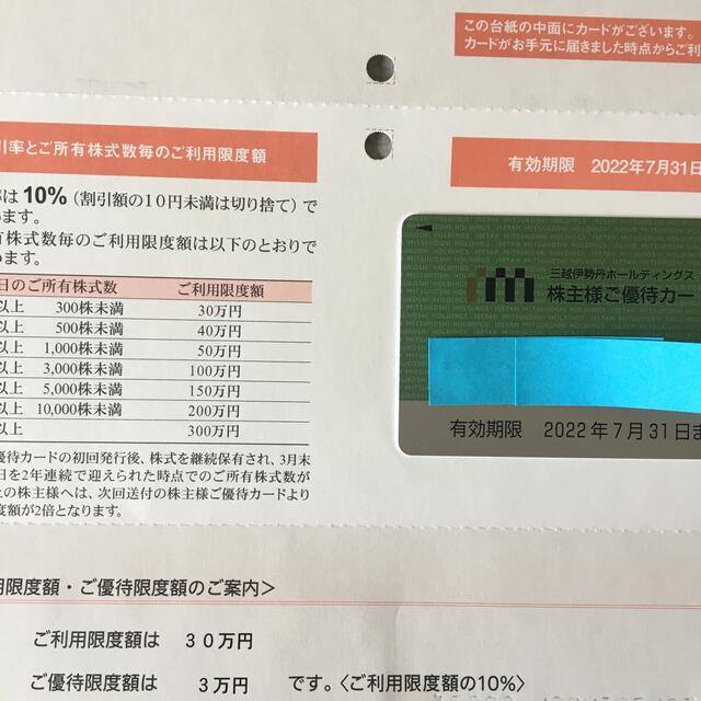 専用8万円 三越伊勢丹株主優待 男性名義 限度額80万円