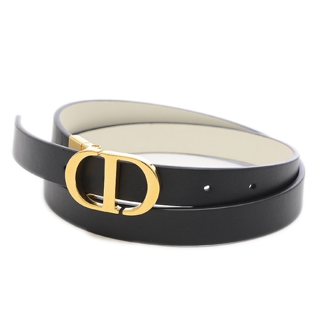 美品 DIOR 30 MONTAIGNE リバーシブルベルト ブラック&ホワイト-