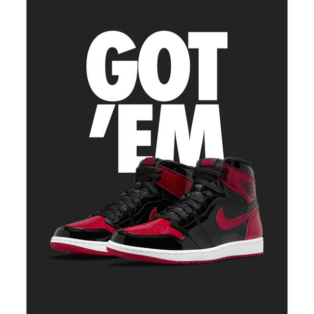 靴/シューズNike Air Jordan 1 High OG Patent Bred