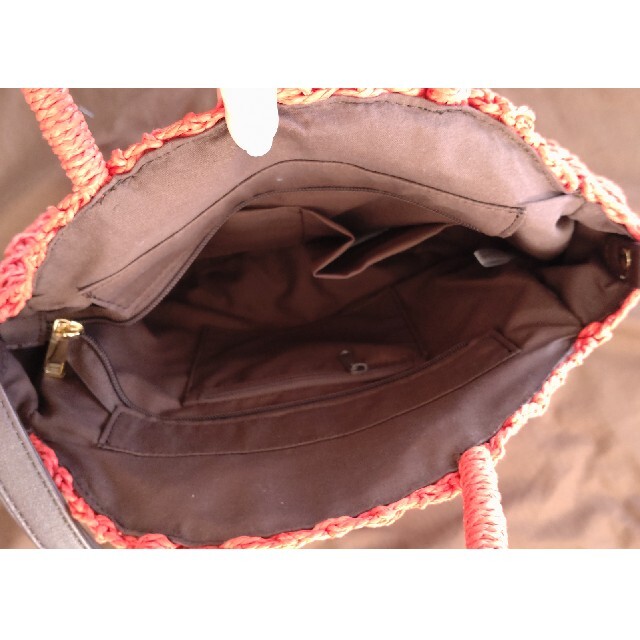 しまむら(シマムラ)のしまむら　ハンドバッグ　ショルダーバッグ　カゴバッグ　オレンジ レディースのバッグ(ハンドバッグ)の商品写真