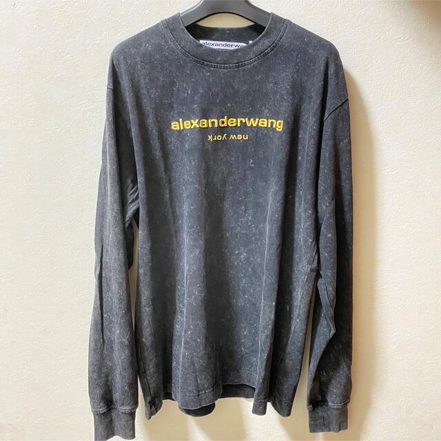 魅了 Alexander Wang ロゴ長袖T 男女兼用 黒 ecousarecycling.com