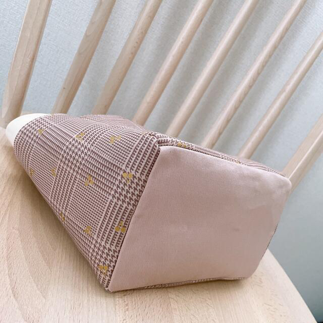 グレンチェック(ピンクベージュ)トートバック♡ポケットティッシュポーチset 5