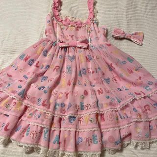 アンジェリックプリティー(Angelic Pretty)のTOY DROPS JSK +バレッタ　ピンク(ひざ丈ワンピース)