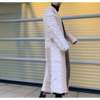 ワンエルディーケーセレクト(1LDK SELECT)のFF様専用 Leinwande loop knitted coat オフホワイト(ロングコート)