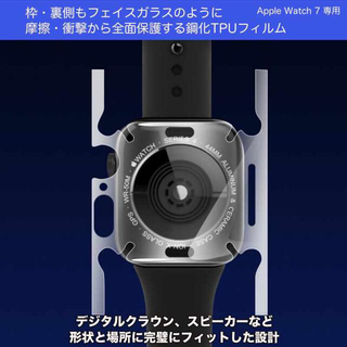 アップルウォッチ(Apple Watch)の【45mm専用】Apple Watch7 裏面・側面用鋼化TPU強化フィルム(保護フィルム)