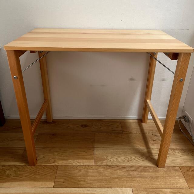 MUJI (無印良品) - 【中古】無印良品 パイン材 折りたたみ式テーブル
