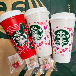 スターバックスコーヒー(Starbucks Coffee)のスターバックス★ホリデー☆バレンタイン♡カップ＆ベアリスタキャップ3点セット(容器)