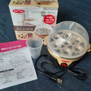 電気たまごゆで器/ゆで卵 一度に7個/PUEL/プエル/保証付き(調理機器)