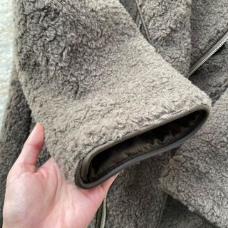 完売カーキ タグ付きcasa flineステンカラーボア リバーシブルJKコート