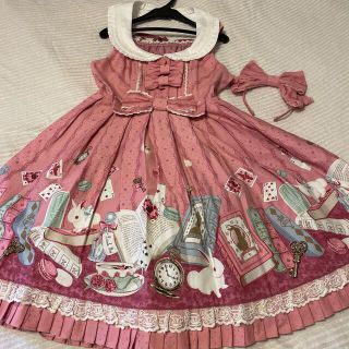 アンジェリックプリティー(Angelic Pretty)のwonder storyジャンパースカートset ピンク(ひざ丈ワンピース)