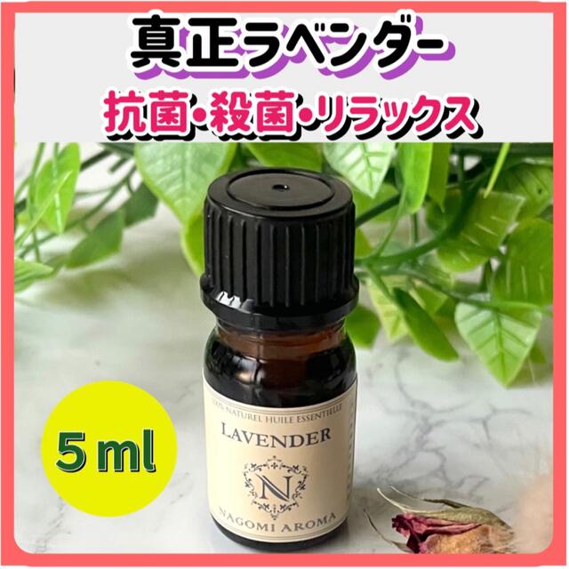 真正ラベンダー 5ml アロマ オイル 精油 抗菌 殺菌 コスメ/美容のリラクゼーション(エッセンシャルオイル（精油）)の商品写真