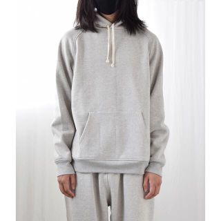 comoli 21SS コットン吊裏毛パーカー heather gray 3