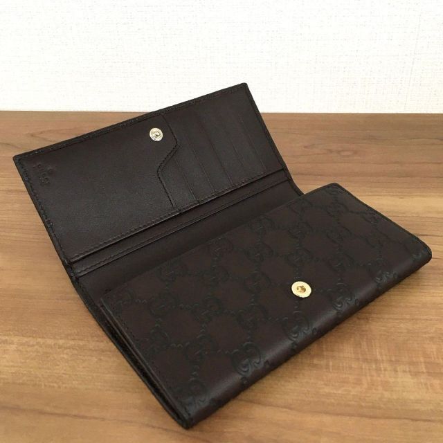 正規品新品】 Gucci - 未使用品 GUCCI 長財布 シマグッチ ダーク