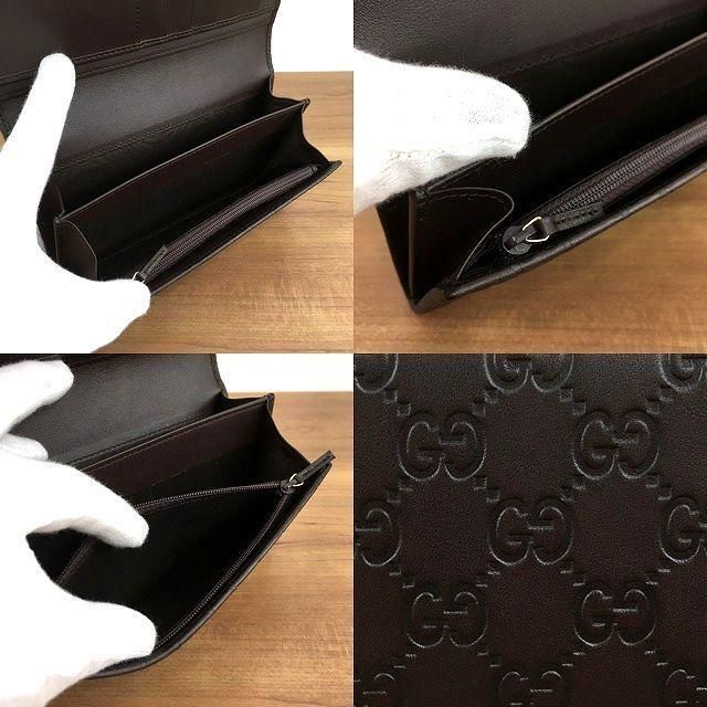 正規品新品】 Gucci - 未使用品 GUCCI 長財布 シマグッチ ダーク