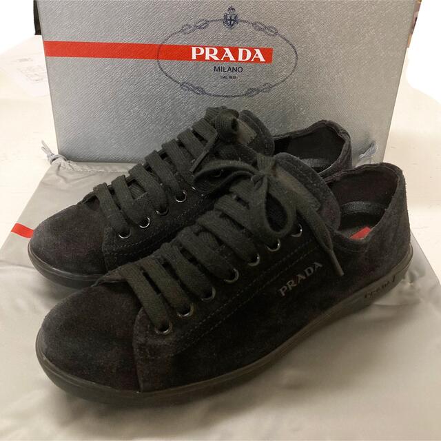 PRADA スエード ブラック スニーカー 36.5 | フリマアプリ ラクマ