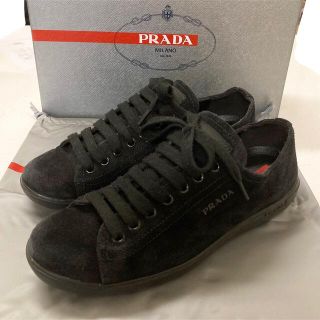 プラダ(PRADA)のPRADA スエード　ブラック　スニーカー　36.5 (スニーカー)