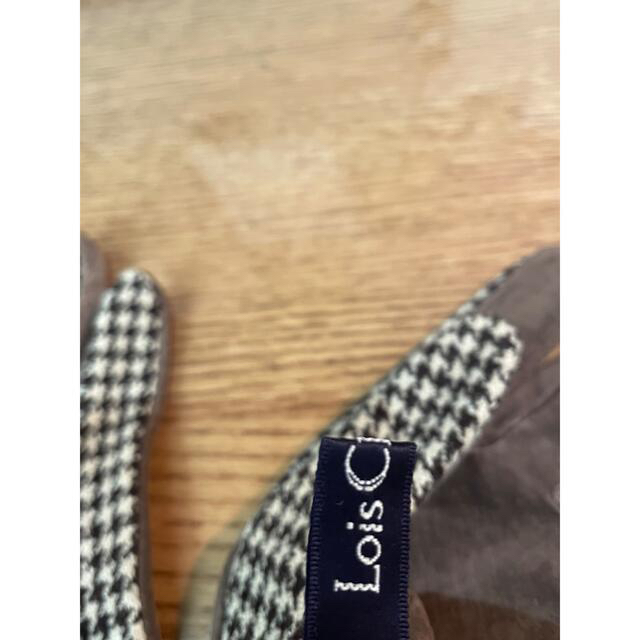 Lois CRAYON(ロイスクレヨン)のロイスクレヨン  千鳥格子柄　ウール&スエード手袋　ブラウン レディースのファッション小物(手袋)の商品写真
