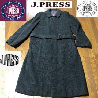 ジェイプレス(J.PRESS)のブラッド様　専用　美品　Jプレス　肉厚ヘビーウール　グレンチェック　ステンカラー(ステンカラーコート)