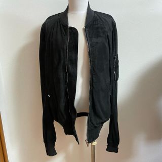 リックオウエンス(Rick Owens)のリックオウエンス　ラムレザー　ma-1 ジャケット　16AW 値下げ(レザージャケット)