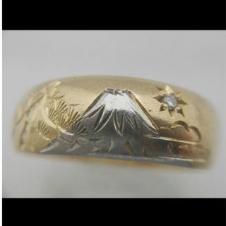 K18／Pt900／＃17／D0.02ct／7g／富士山 (リング(指輪))