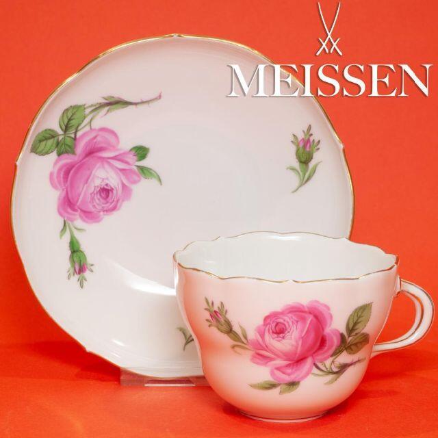 MEISSEN - マイセン ピンクローズ カップ&ソーサーの通販 by Flux