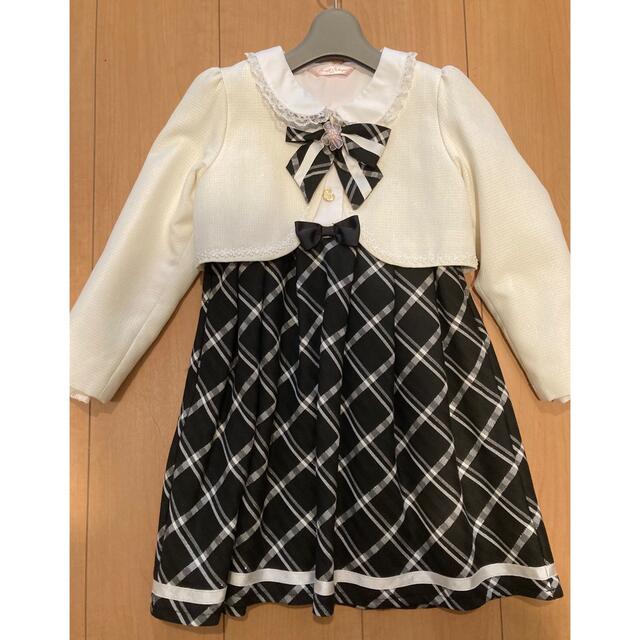 HEART SHAPE フォーマル女児120卒園式入学式ワンピース&ボレロ キッズ/ベビー/マタニティのキッズ服女の子用(90cm~)(ドレス/フォーマル)の商品写真