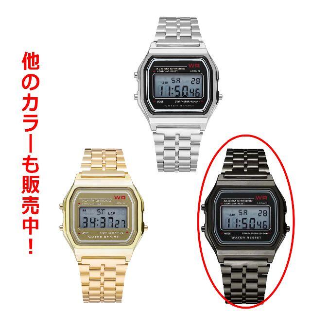 デジタル腕時計 スポーツジョギング ブラック黒 メンズの時計(腕時計(デジタル))の商品写真