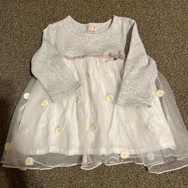 petit main(プティマイン)のプティマン　100 花柄レース キッズ/ベビー/マタニティのキッズ服女の子用(90cm~)(Tシャツ/カットソー)の商品写真