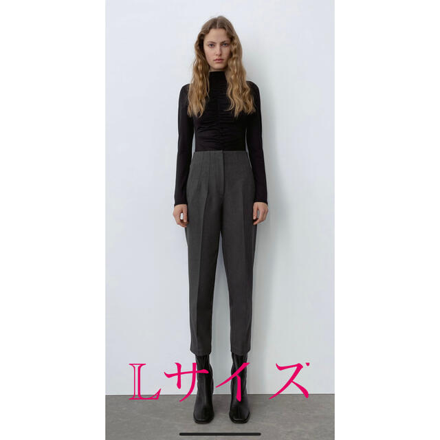 ZARA(ザラ)の⭐︎ZARA⭐︎ザラ　ハイウエストパンツ　グレー　Lサイズ レディースのパンツ(その他)の商品写真