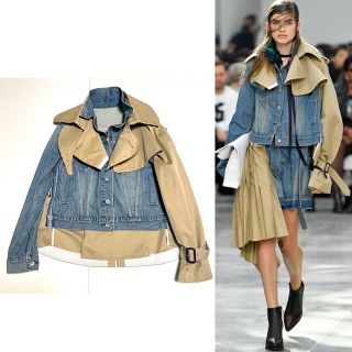 サカイ(sacai)のサカイ デニム＆コットン 異素材ミックス ハイブリッドジャケット(Gジャン/デニムジャケット)