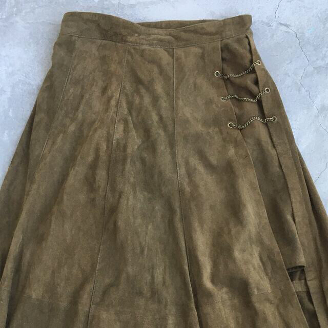 DEPT(デプト)のDEPT ブラウン スウェード ドッキングスカート レディースのスカート(ロングスカート)の商品写真