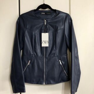 ザラ(ZARA)の★ゆいぼう様専用ZARA フェイクレザージャケット 新品タグ付き(ノーカラージャケット)