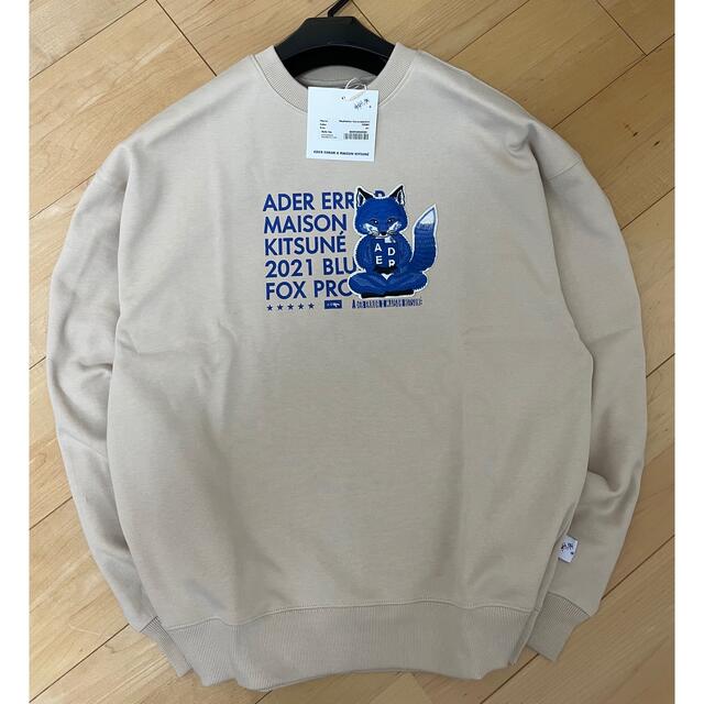 オーバーサイズ新品ADER ERROR x Maison Kitsune FOXロゴスウェット