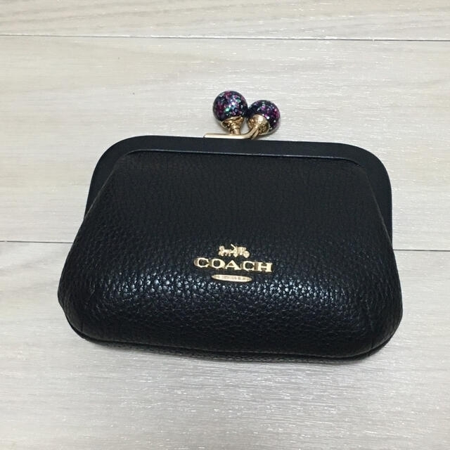 COACH コーチ キスロック ノラ がま口 コインケース ミニウォレット 黒