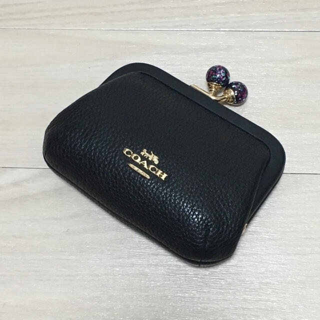 COACH コーチ キスロック ノラ がま口 コインケース ミニウォレット 黒