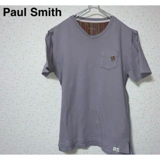 ポールスミス(Paul Smith)のポールスミス　Tシャツ　マルチ　ストライプ　ラビット　刺繍　パープル　Vネック(Tシャツ/カットソー(半袖/袖なし))